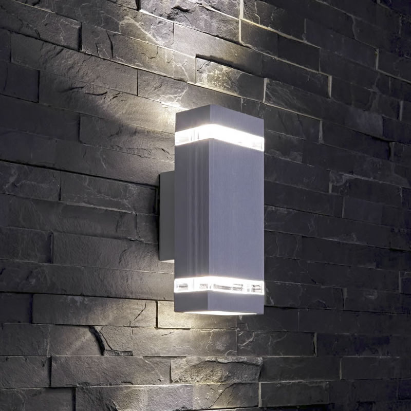 Biard Architect Op- & Neerwaartse Buitenlamp - Gehoekt - Zilver