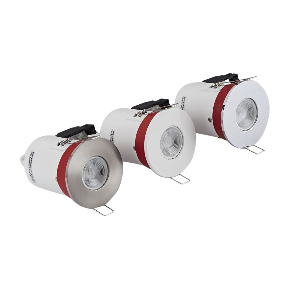 3 x IP20 GU10 Inbouwspot Dimbaar Incl 3 x Omlijstingen Rond