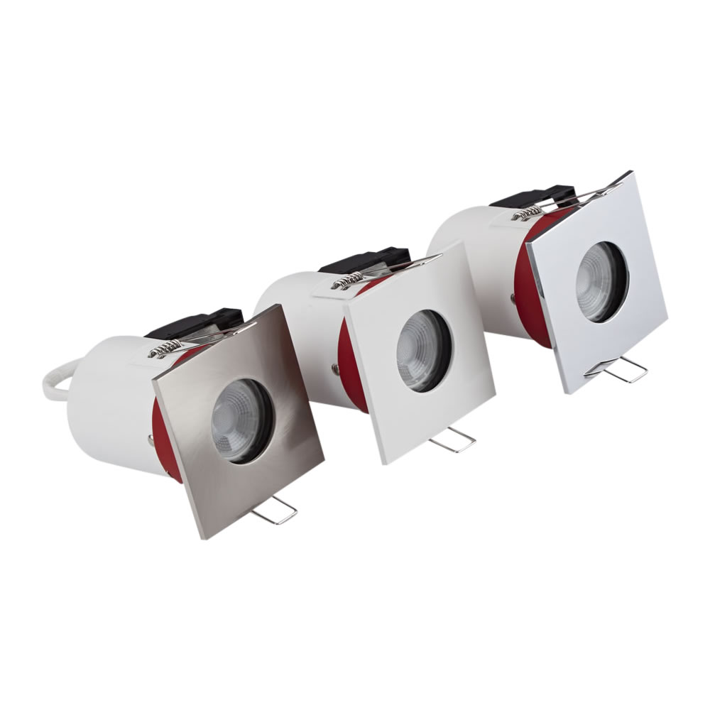 Biard 3 x IP65 GU10 Dimbare Inbouwspot Excl Lamp Incl 3 x Omlijstingen Vierkant