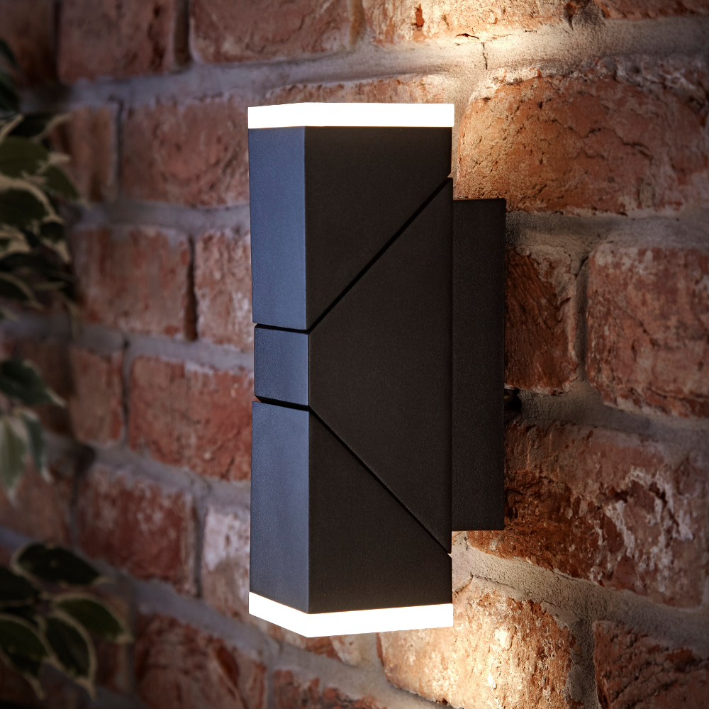 Ziersdorf Led 13W IP54 Verstelbaar Op/Neer Licht Vierkant - Zwart