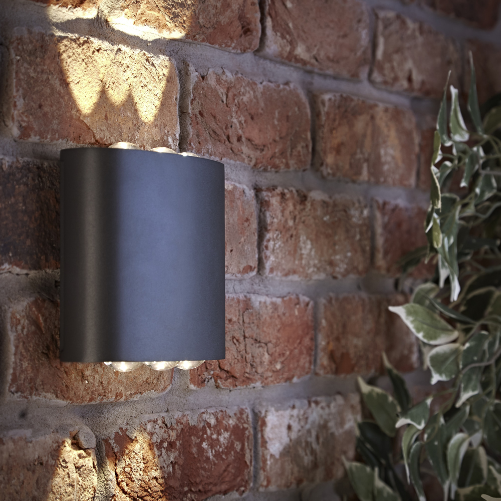 Biard Olen LED 6W IP54 Drievoudige Wandlamp - Antraciet