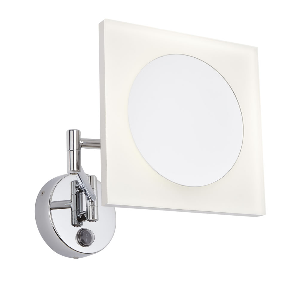 Ladoga Scheerspiegel met LED Vierkant 20 x 20 x 38cm 3W Chroom IP44