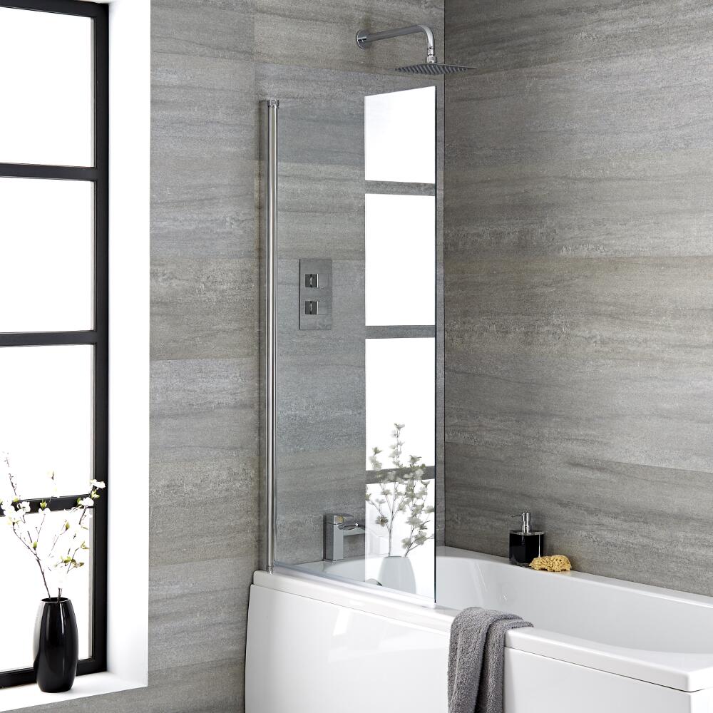 Omkeerbare Badwand - 6mm dik veiligheidglas - 140cm x 80cm