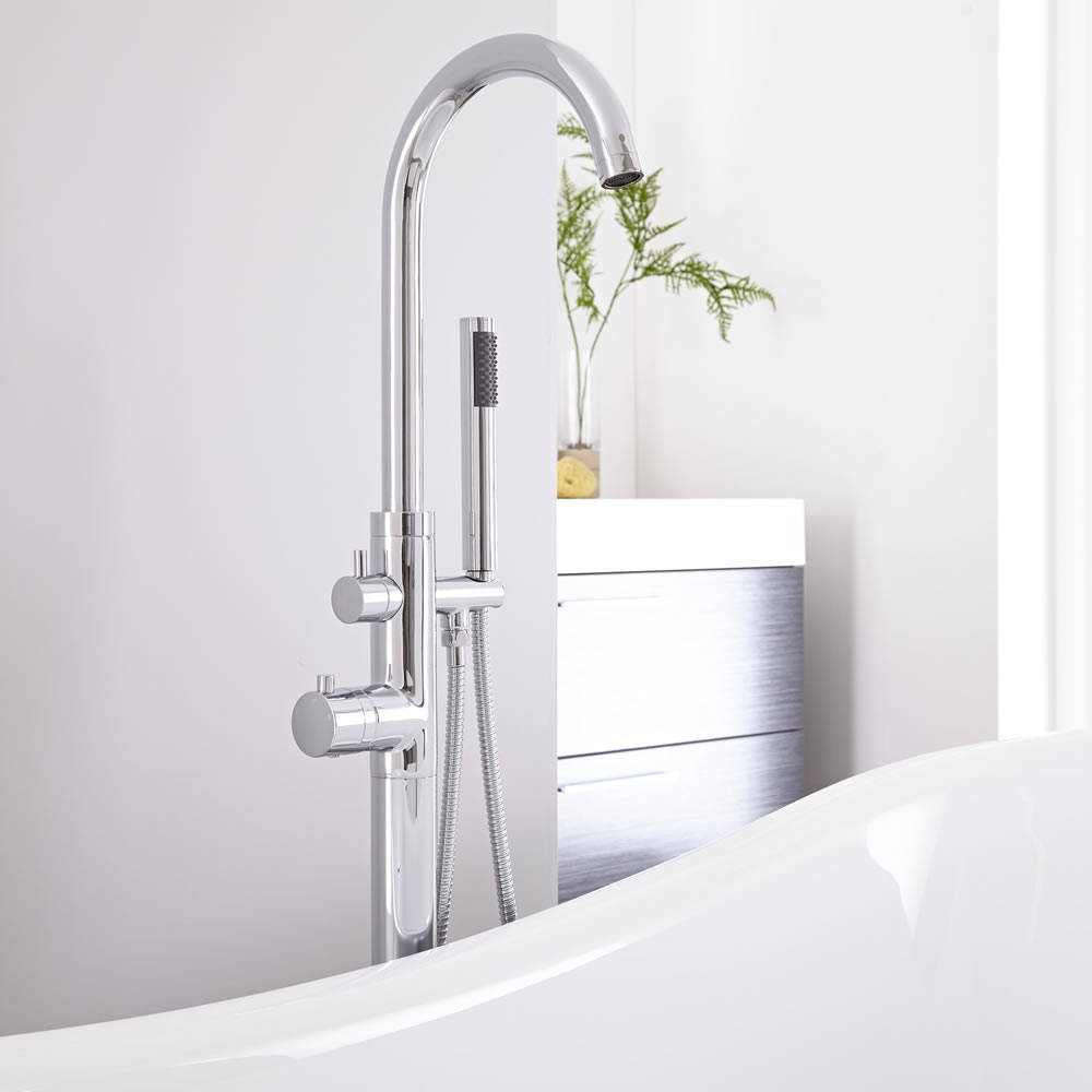 Mirage Vrijstaande Thermostatische Badmengkraan + Handdouche