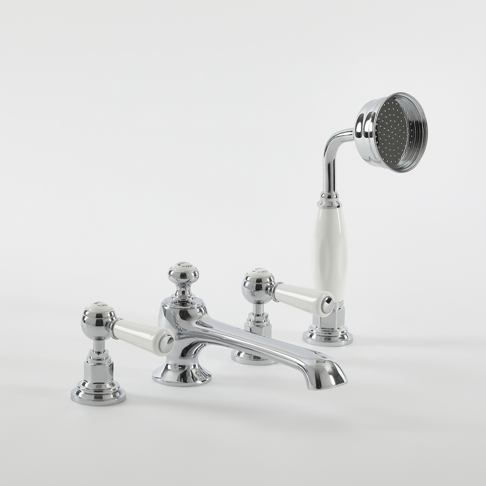 4-gats Badmengkraan en Handdouche Klassiek Steel Handvat | Kies de Afwerking | Elizabeth