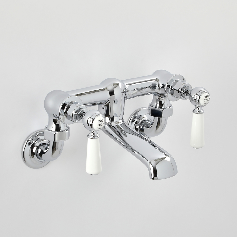Badmengkraan Muurbevestiging Klassiek Steel Handvat | Chroom en Wit | Elizabeth