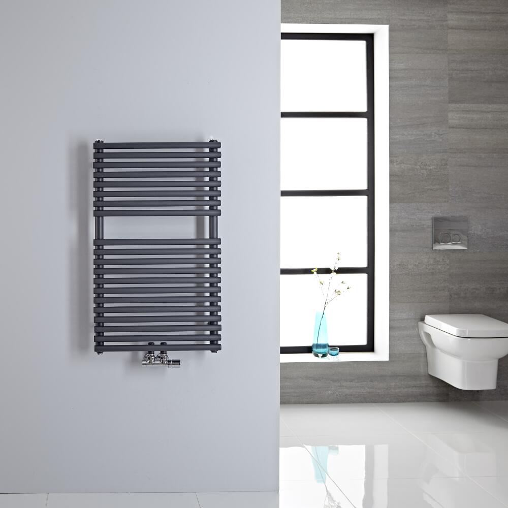 Magera Handdoekradiator met Middenonderaansluiting Antraciet 83,7cm x 50cm 304Watt