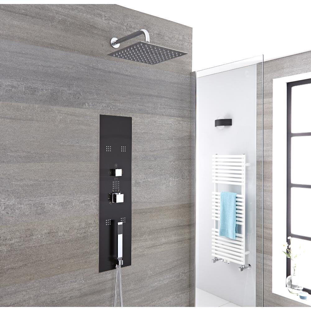 Llis 3-weg Thermostatisch Inbouw Douchepaneel Staalgrijs 30 x 30cm Douchekop Handdouche & Bodyjets