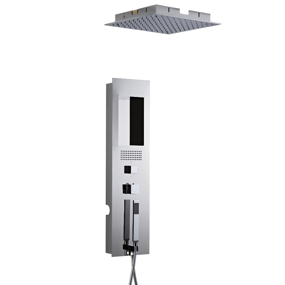 Llis 2-delig Inbouw Douchepaneel Thermostatisch Chroom met Verzonken 40 x 40 cm RVS Plafonddouchekop