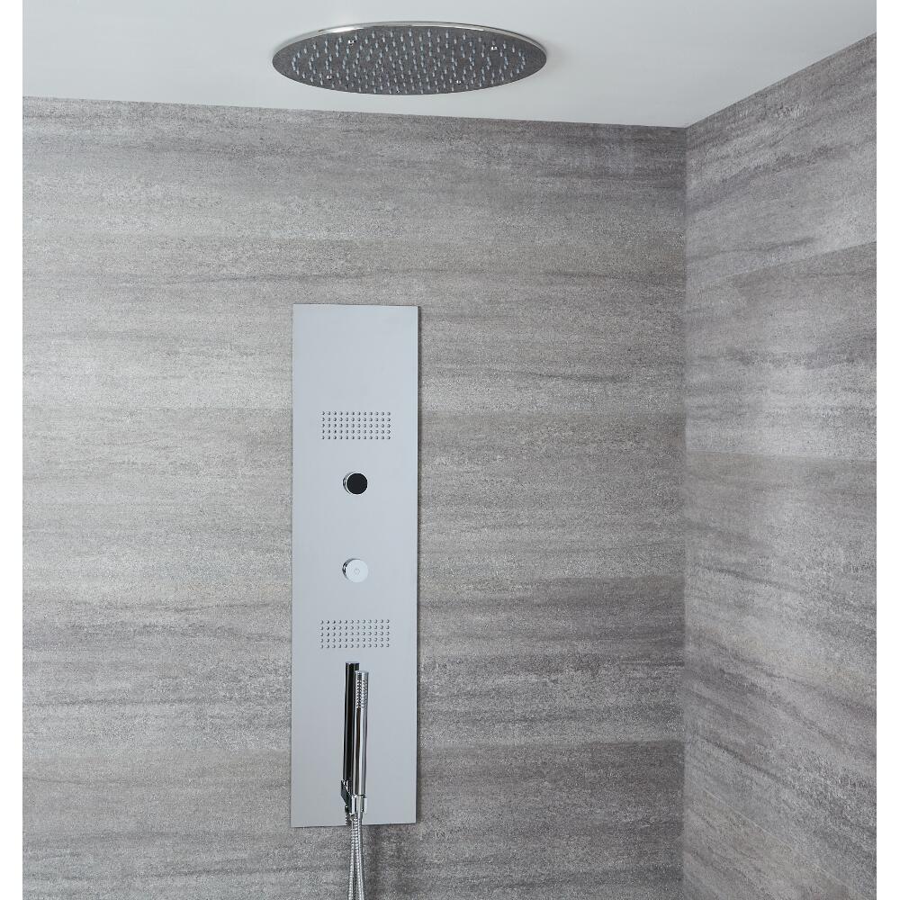 Narus 3-weg Thermostatisch Digitaal Inbouw Douchepaneel & Plafonddouchekop Diameter 40cm