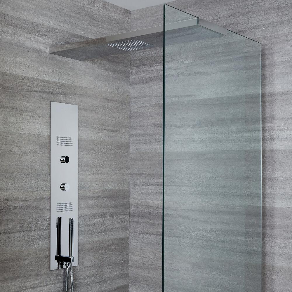 Narus 3-weg Thermostatisch Digitaal Inbouw Douchepaneel & Douchehemel 100cm