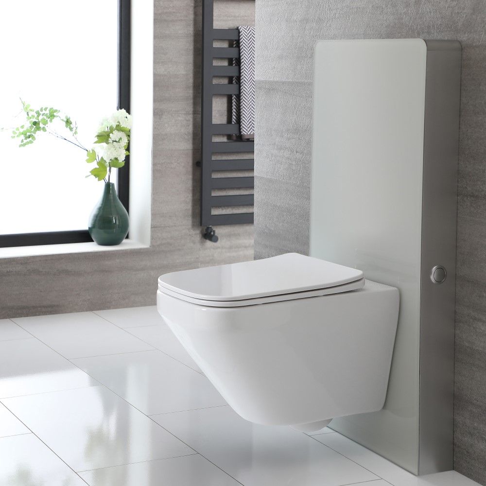 Normalisatie krekel Inspecteur Toilet Randloos Wit met WC-bril en Stortbak met Ombouw Wit | Exton