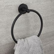 Handdoekring Mat Zwart | Nox