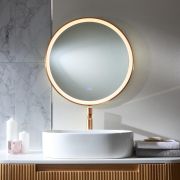 Wandspiegel 60cm Rond met LED-Verlichting Modern - Satijn Koper | Camila