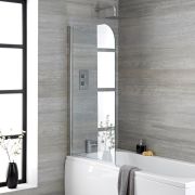 Badwand Afgerond Draaibaar 80cm x 140cm Gepolijst Aluminium Profiel | Portland