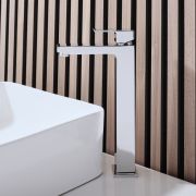 Hoge Wastafelmengkraan 1-Gats Modern Vierkant | Keuze Afwerking