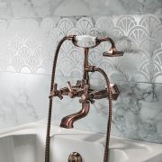 Badmengkraan Wandmontage met Handdouche Art Deco | Keuze Afwerking | Earlham