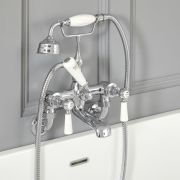 Badmengkraan Muurbevestiging Klassiek Steel Handvat met Handdouche en Baduitloop | Kies de Afwerking | Elizabeth