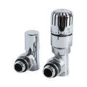 Thermostatische Radiatorkranen Haaks Chroom | Keuze Maat Adapter