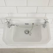 Fontein Toilet Keramiek Klassiek B.51,5 x D.30cm (2 Kraangaten) Wit | Richmond