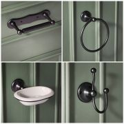Badkameraccessoires 4-Delige Set Klassiek Zwart | Elizabeth