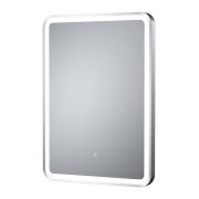 Spiegel met Zilveren Lijst 50cm x 70cm - Spiegelvewarming en LED Omgevingslicht 21W