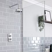 Doucheset Klassiek Inbouw 1-Weg Thermostatisch Douchekop 15cm Rond Chroom en Wit | Elizabeth