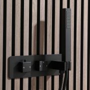 Douchekraan Thermostatisch 2-Weg met Omstel en Handdouche - Zwart | Preto