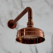 Douchekop 15.5cm Rond met Muurbevestigde Douchearm - Klassiek, Satijn Koper | Elizabeth