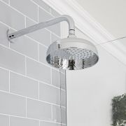 Doucheset Klassiek - 3-Weg Thermostatische Douchekraan met Omstel, Douchekop, Handdouche met Glijstang, Zijdouches Chroom en Zwart | Elizabeth