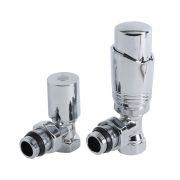 Moderne ½" Binnendraad Stopkranen incl Thermostaatknop  Haaks Chroom