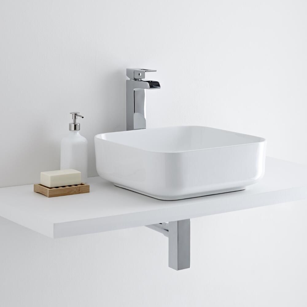 Villeroy En Boch Artis Opzetwastafel Vierkant 41x41x12.5cm Zonder Kraangat Zonder Overloop Powder