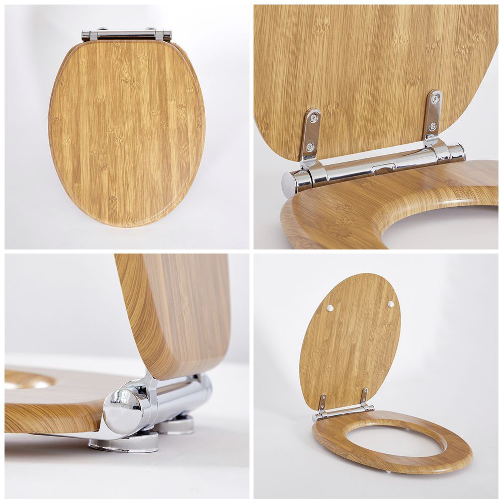 Toiletbril, toiletbrilfittingenVierkante toiletzittingen Softclose Wit, Rechthoekig Loo Deksel Quick Release Heavy Duty Gemakkelijk schoon te maken Badkamer Deksel, Vierkant, 05b