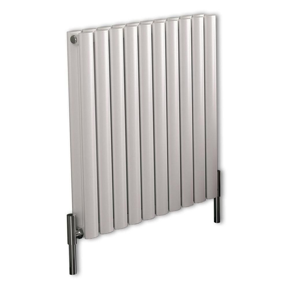 Dubbele Radiator Design Radiator Wit Horizontale Aluminium DubbelPaneel 59cm x 60cm ...