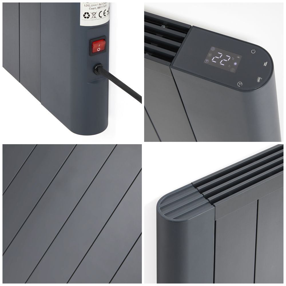 Design Radiator Laag Elektrische Radiator met WiFi-Bediening | Keuze Kleur | Keuze Vermogen ...