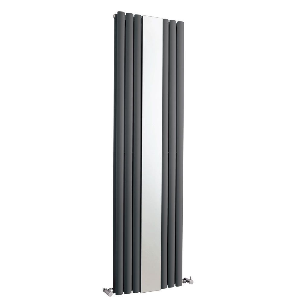 Verticale Design Radiator met Spiegel 180cm x 49,9cm - Antraciet ...