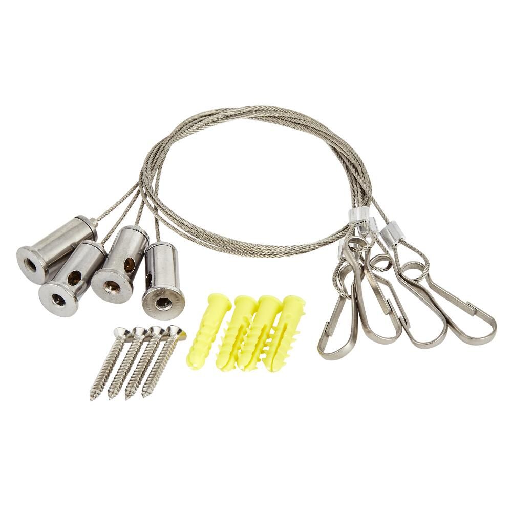Okeeyseda Set met ophangdraden voor verstelbare , ophanging voor schilderijen, metalen kabel van roestvrij staal, 1,5 m x 1,5 mm op te hangen