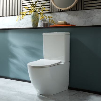 Duoblok Toilet Modern met Soft-Close Toiletzitting en Chromen Spoelknop | Otterton