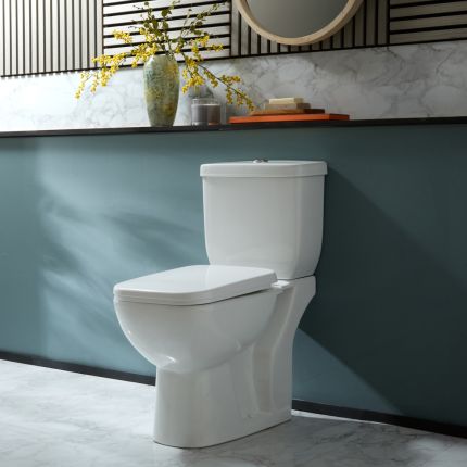 Duoblok Toilet Modern met Soft-Close Toiletzitting en Chromen Spoelknop | Hatton