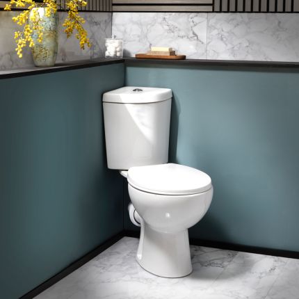 Duoblok Toilet Hoekmontage Modern met Soft-Close Toiletzitting | Keuze Afwerking Spoelknop | Belstone