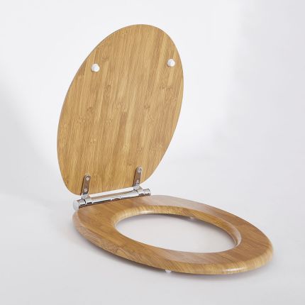 Softclose Toiletzitting Eiken Klassiek met Chromen Scharnieren - Richmond