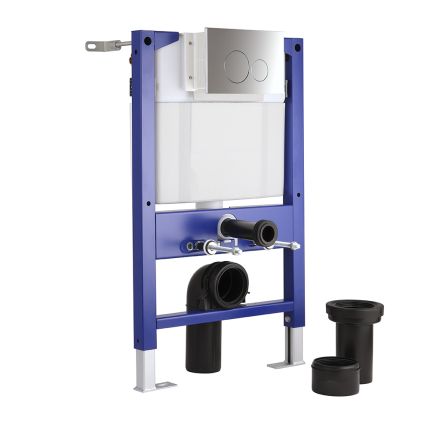Inbouwreservoir met Kort Frame voor Hangend Toilet | Keuze Bedieningsplaat