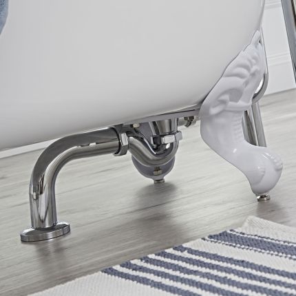Afvoerplug voor Vrijstaande Baden met Overloop en Badsifon Klassiek Chroom | Elizabeth