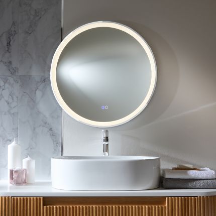 Wandspiegel 60cm Rond met LED-Verlichting Modern - Chroom | Camila