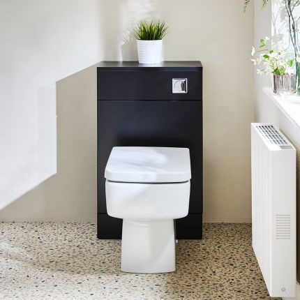WC-ombouw 50cm met Exton Toilet | Keuze Afwerking WC-ombouw en Spoelknop | Cluo