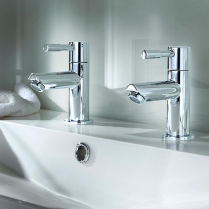 Paar Moderne Wastafelkranen - Chroom | Como