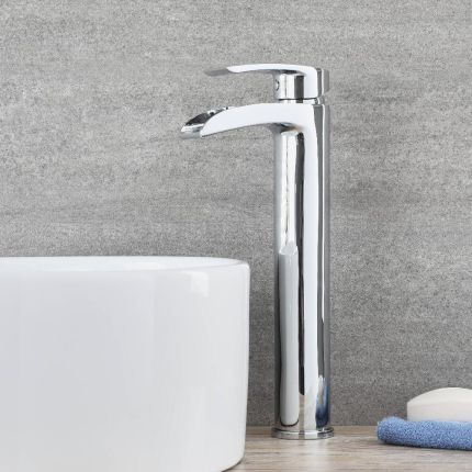 Hoge Wastafelmengkraan 1-Gats met Waterval Chroom | Razor