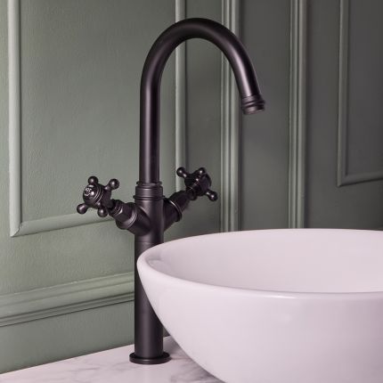 Hudson Reed Elizabeth - Traditionele Opbouw Wastafelkraan met Kruisgrepen - Diverse Afwerkingen
