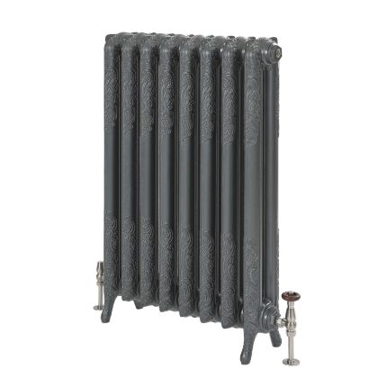 Gietijzeren Radiator Met Bloemenmotief 2 Koloms Leisteen Zwart H. 51cm x Kies De Breedte| Charlotte