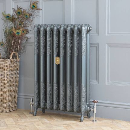 Gietijzeren Radiator 2 Koloms Antiek Zilver H. 51cm x Kies De Breedte| Charlotte